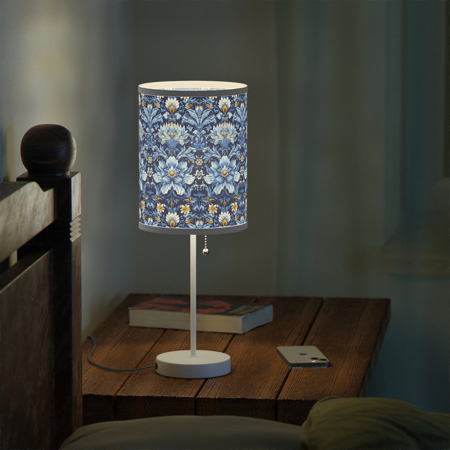 British Heritage Floral Modern Table Lamp. 20" Tall, Metal Stand, US|CA Plug, Available in 2 Finishes & Multiple Trim Colors