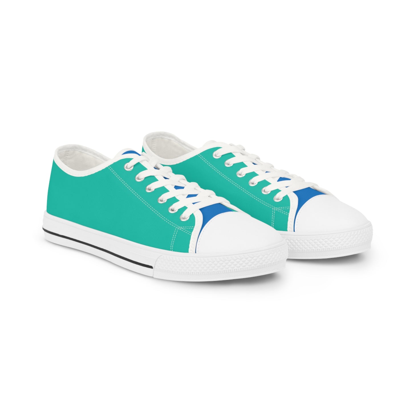 Turquoise Reef Men's Two-Tone Low Top Sneakers - Ride the Waves – Where Ocean Blue Meets Turquoise Tranquility!