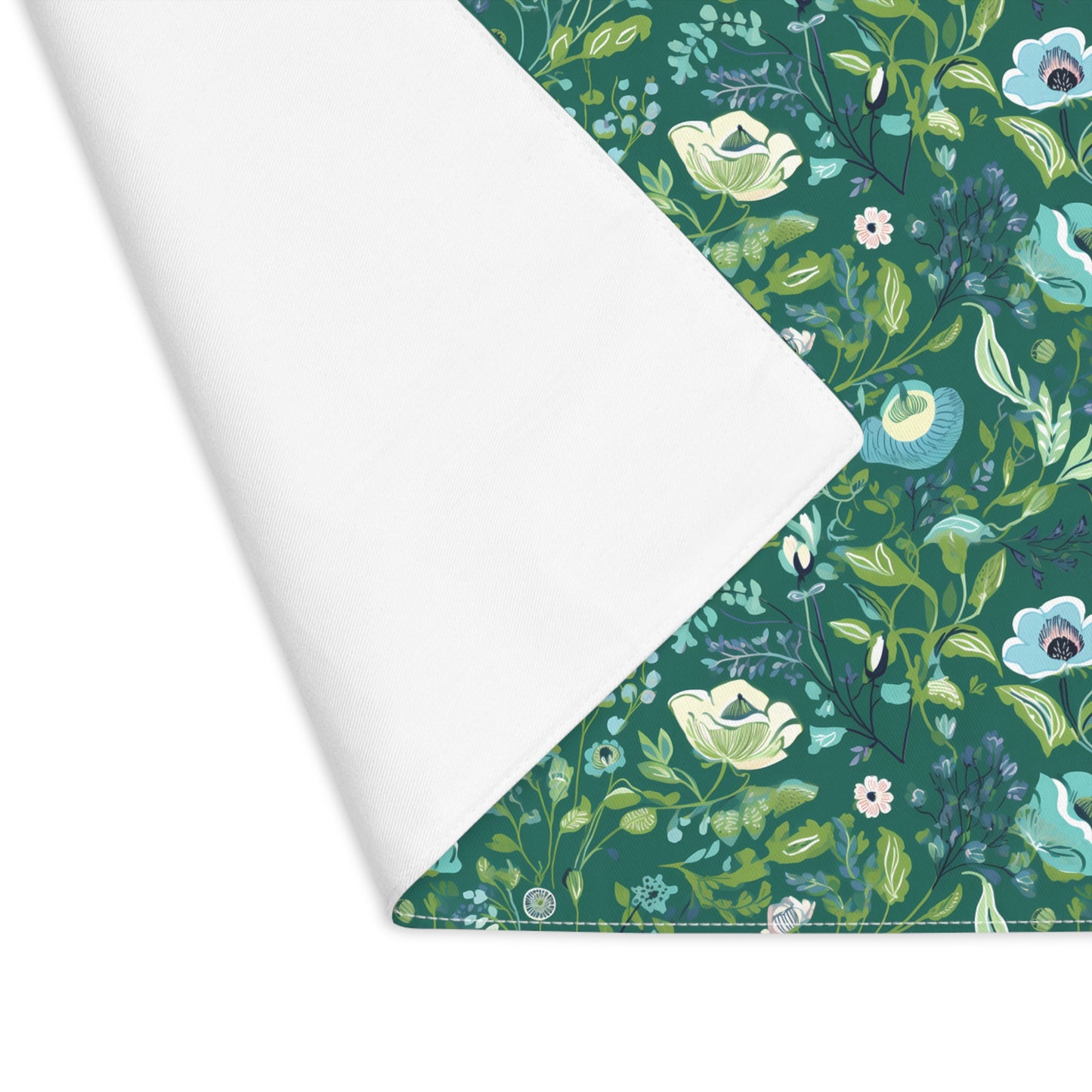 Serene Green Floral Placemat - 18" x 14".