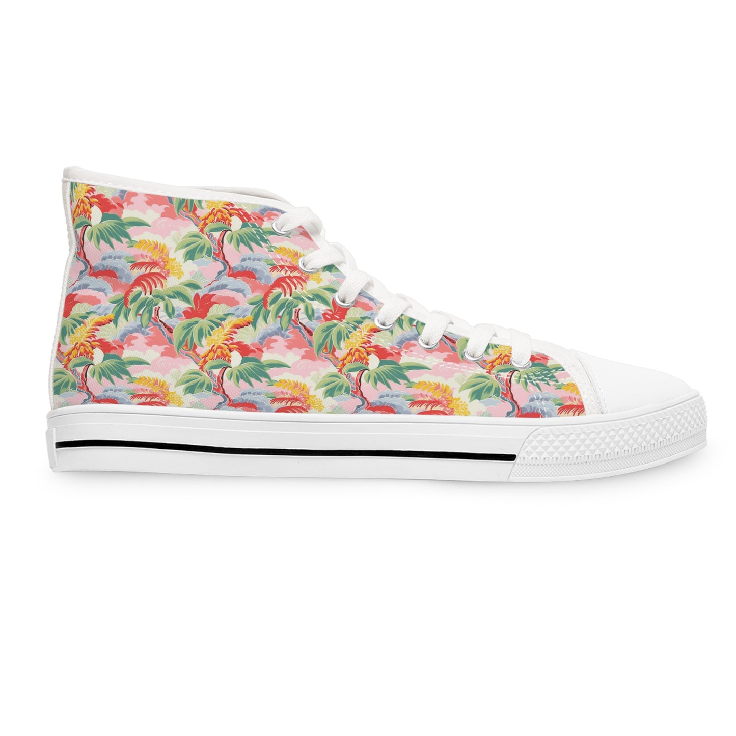 Tropical Breeze Ladies' High Top Designer Sneakers - Step into Paradise! Embrace the Tropical Vibe!