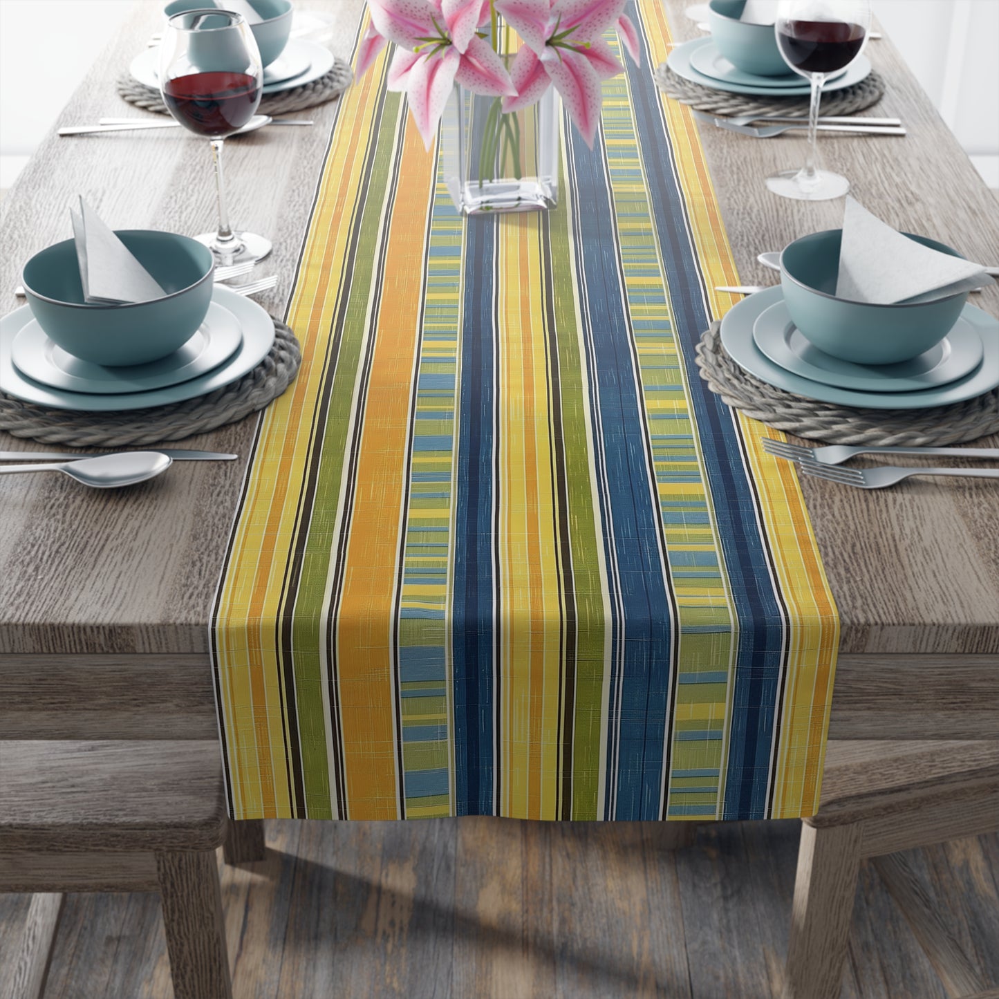 Summer Stripes Delight Table Runner - Classic Stripes with a Summer Twist! Available in 2 sizes.