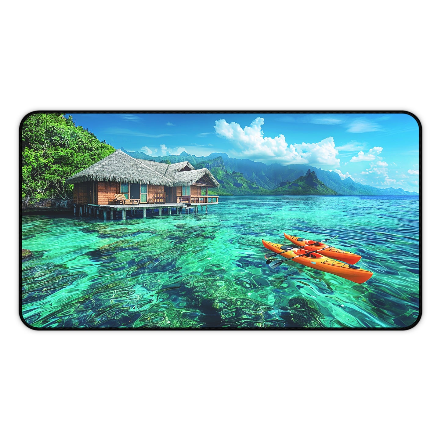 Tropical Serenity Desk Mat (Desk Pad) - Escape to Paradise with Every Task! Available in 3 sizes.