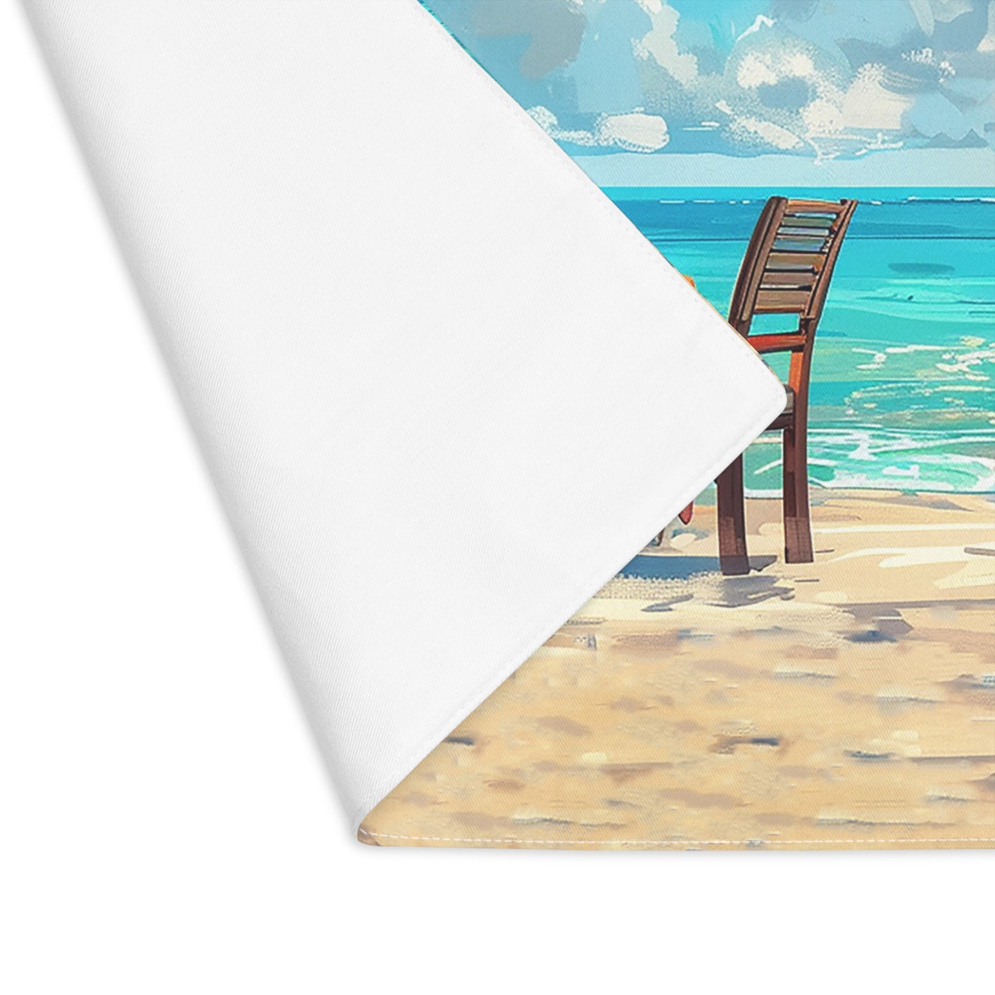 Beachside Dinner Delight Placemat - Dine by the Shore—Romance on Every Plate! Twill - 18" x 14"