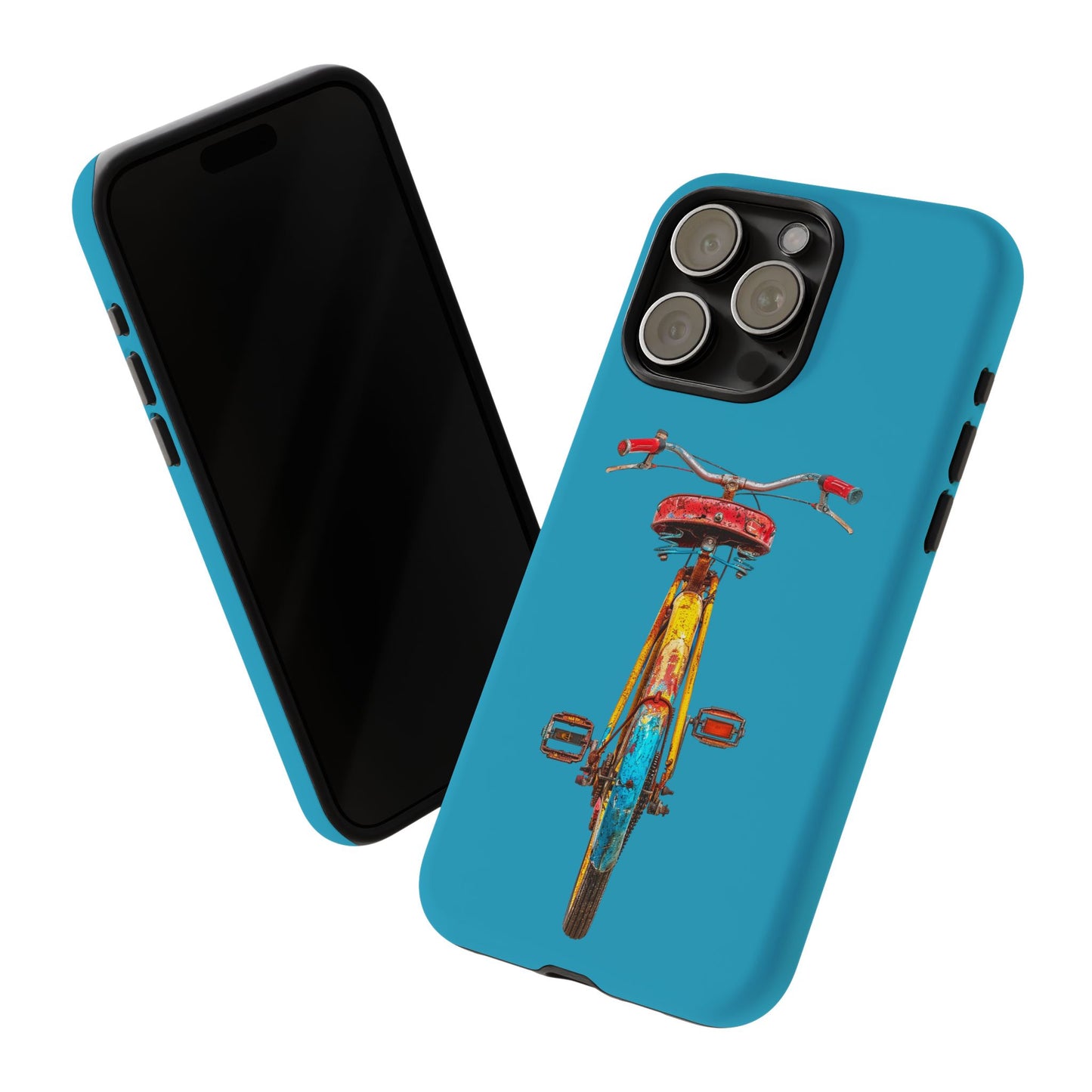 Retro Rust Revival Bicycle Tough Phone Case for Apple iPhone, Samsung Galaxy, and Google Pixel.