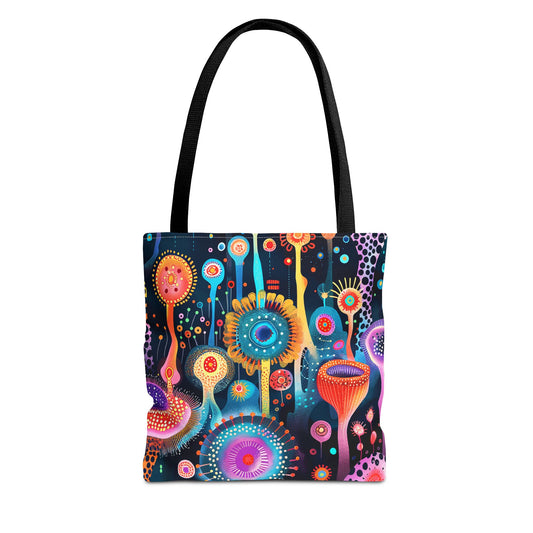 Surreal Seascape Forest Tote Bag - Step into a Surreal Sci-Fi Seascape with Every Carry! Available in 3 sizes.