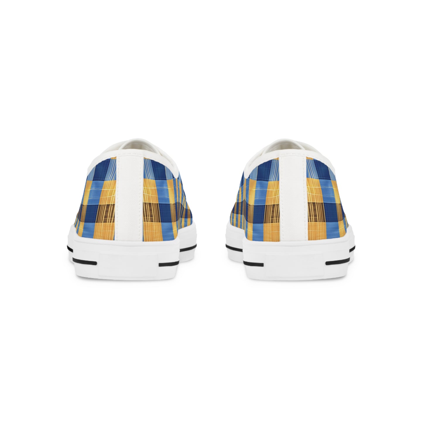 Modern Gingham Men's Low Top Sneakers - Classic Gingham, Reinvented – Step Into Modern Sophistication!