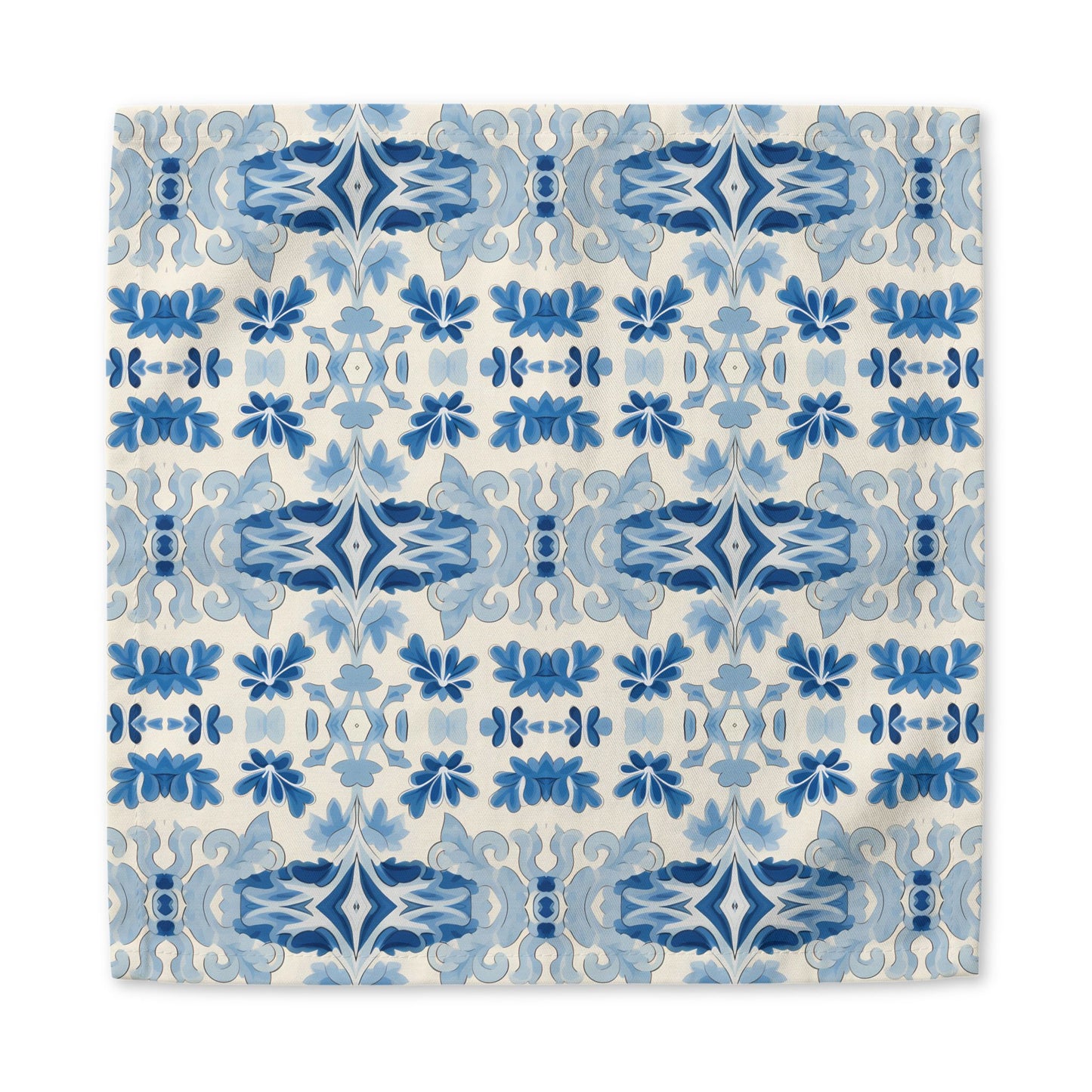 Blue Spanish Tile cotton twill napkin
