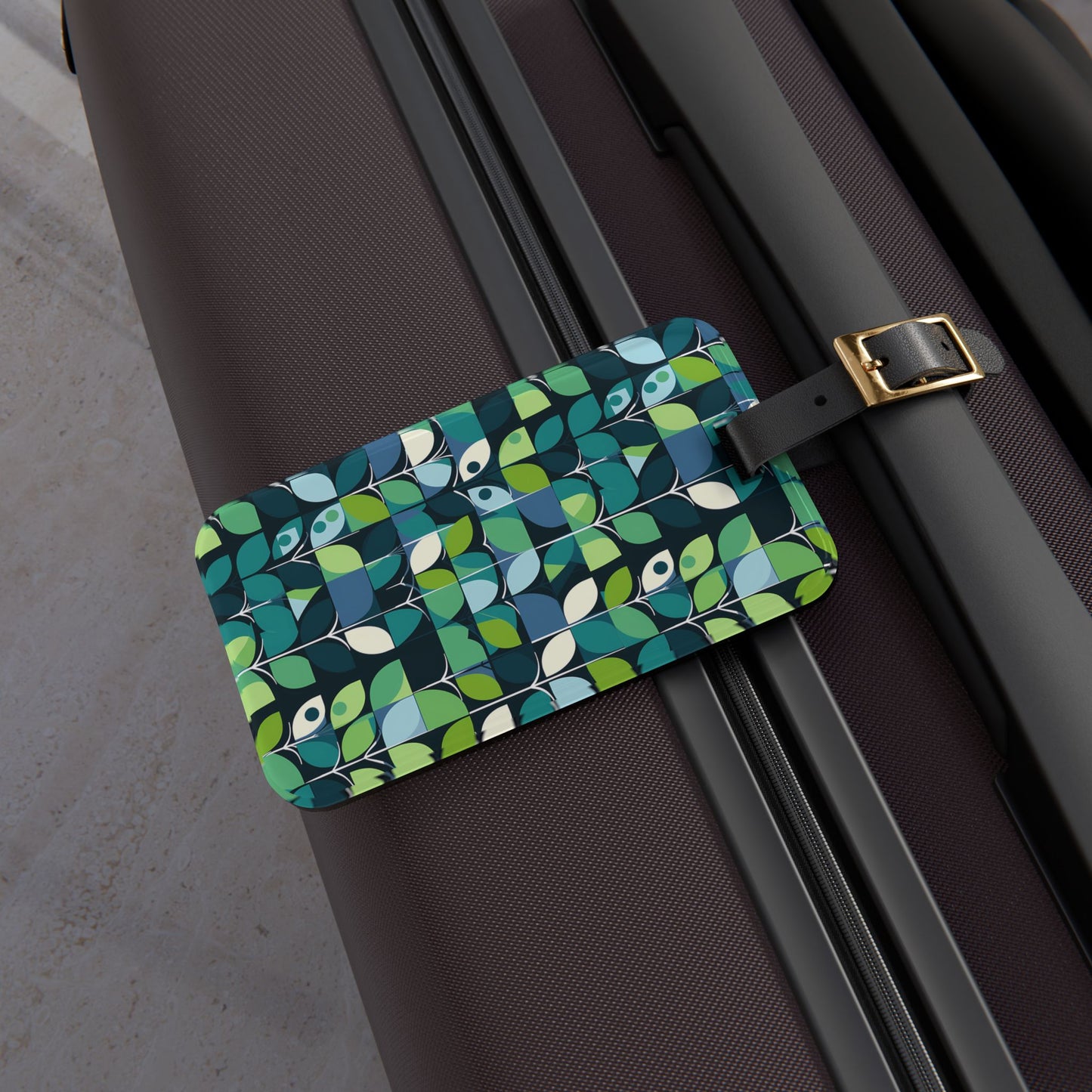 1960s Groovy Mod Acrylic Luggage Tag - Step Back in Time with the 1960s Groovy Mod Acrylic Luggage Tag—Travel with Retro Flair!