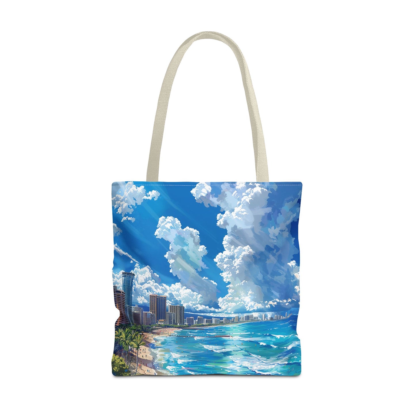 Waikiki Beach Tote Bag - Carry a Slice of Hawaiian Paradise Wherever You Go! Available in 3 sizes.