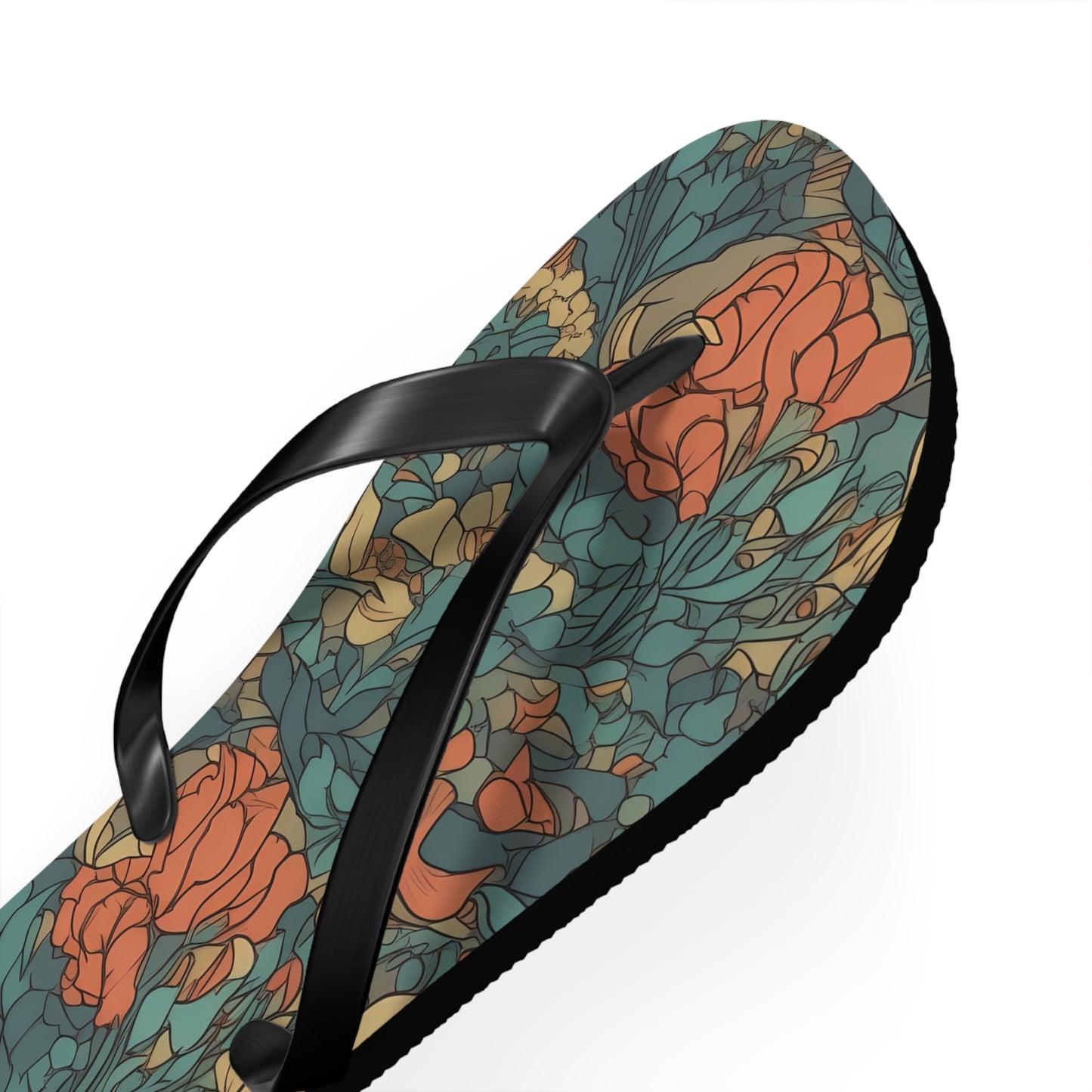 Bohemian Stained Glass Serenity Flip Flops. 5/8" Thick Comfortable Summer or Winter Gym/Sauna Footwear for Men and Women.