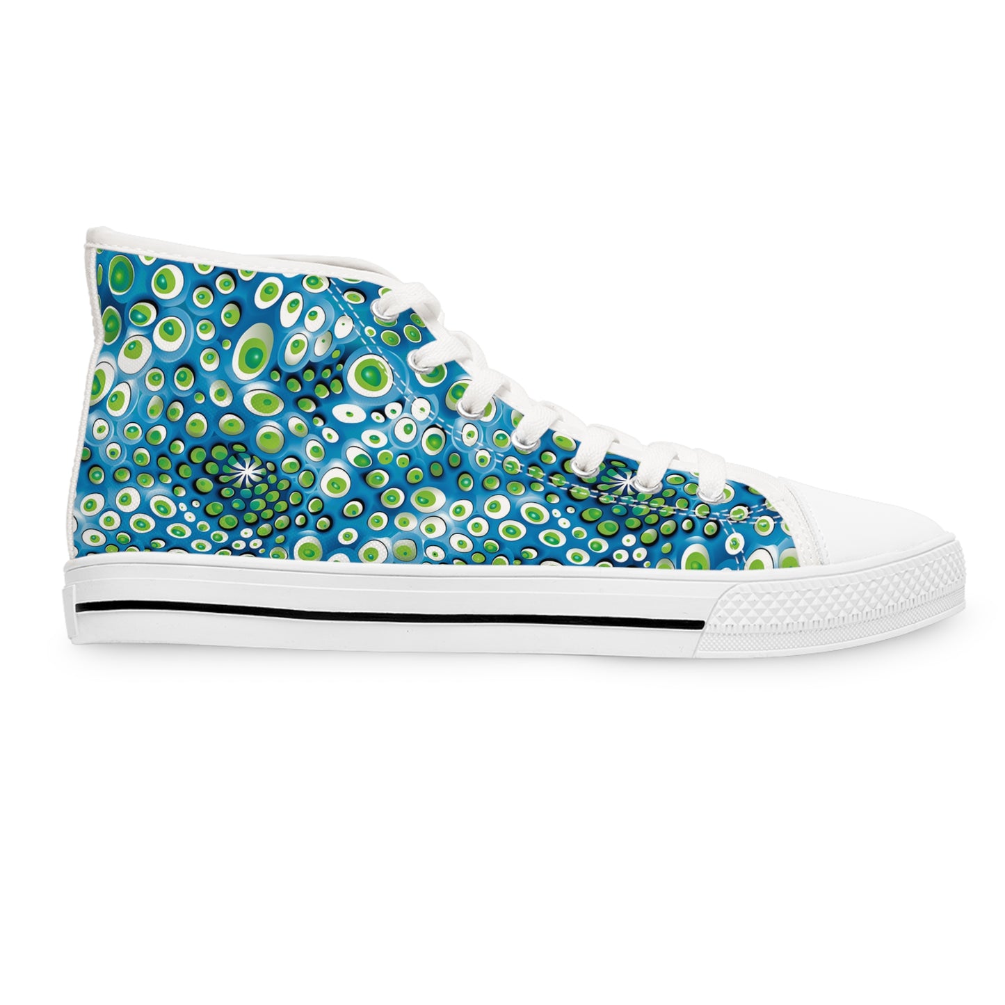 Embryonic Space Pods Ladies' High Top Sneakers - Stride into the Cosmos with Every Step!