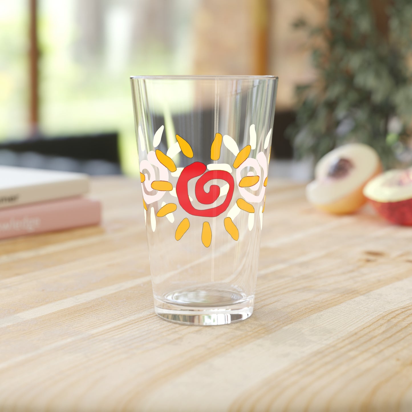 Our Day in the Sun! Pint Glass, 16 oz - Raise a glass to sunshine and good vibes!