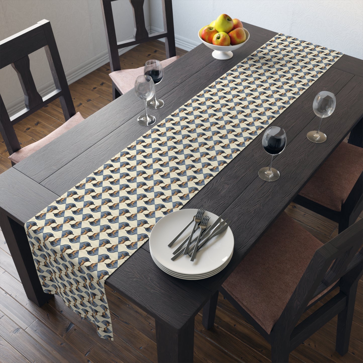 Bird Lover Table Runner - Cotton Twill - Available in 2 sizes: 16" x 72" and 16" x 90".