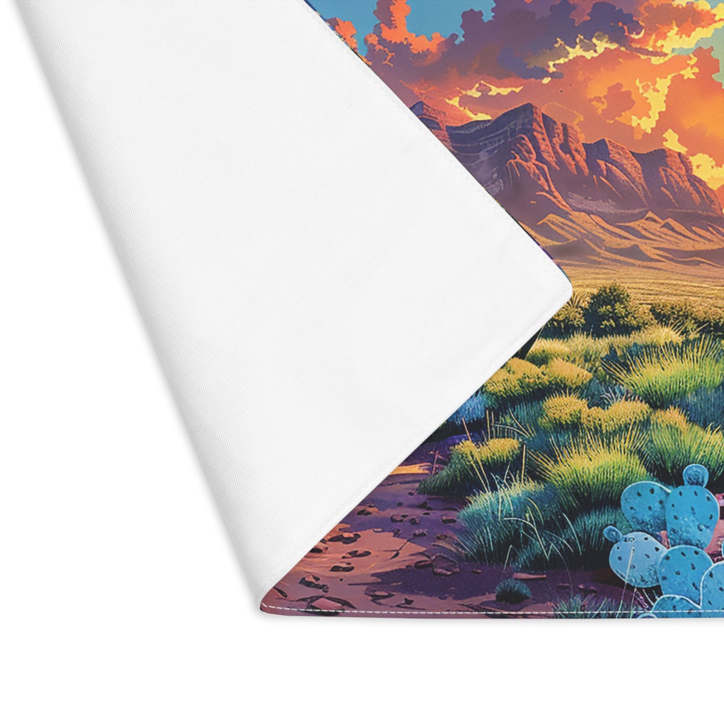 Desert Dusk Journey Placemat - Dine Under the Desert Sky—A Sunset Spectacle on Your Table! Cotton Twill - 18" x 14"