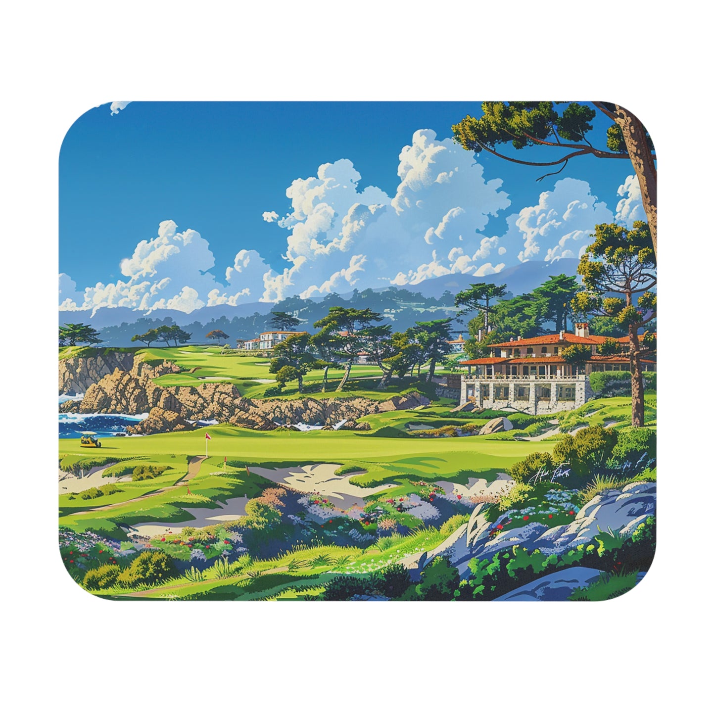Coastal Fairway Escape Mouse Pad - Tee Off into Tranquility with Every Click!