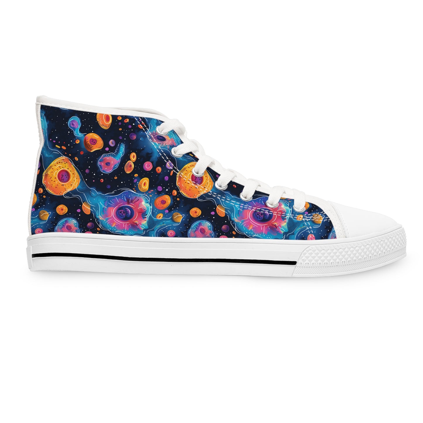 Birth of Celestial Life Ladies' High Top Sneakers - Step into the Cosmos of Style!