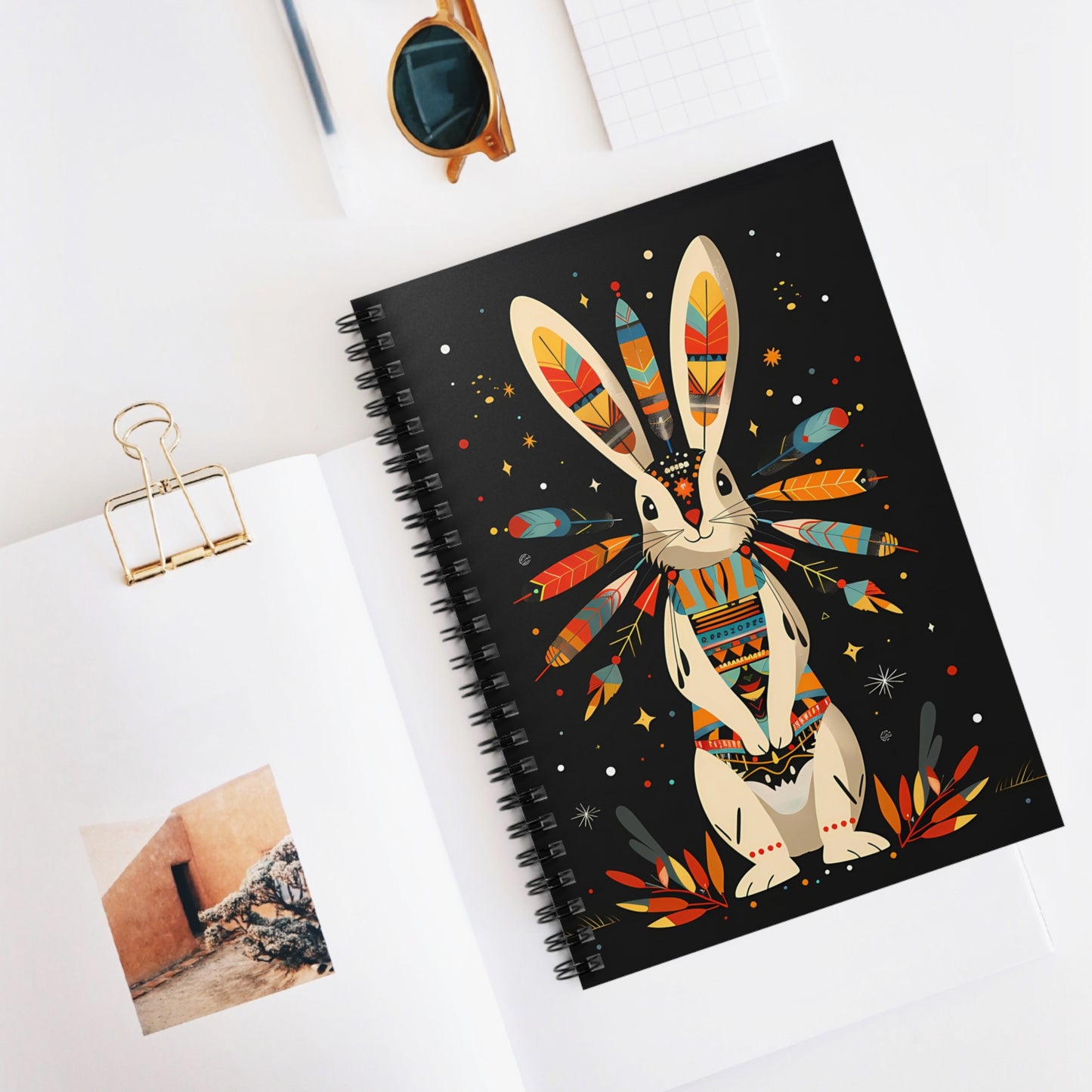 Autumn Rabbit Magic Chic Spiral Notebook - Ruled Line - Crafted for Everyday Elegance - From our Spirit of the Wild Collection.