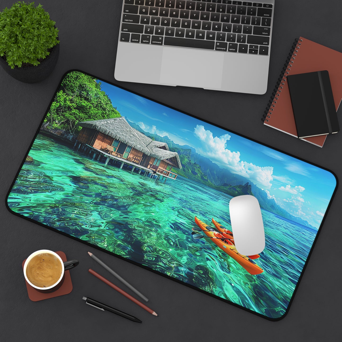 Tropical Serenity Desk Mat (Desk Pad) - Escape to Paradise with Every Task! Available in 3 sizes.