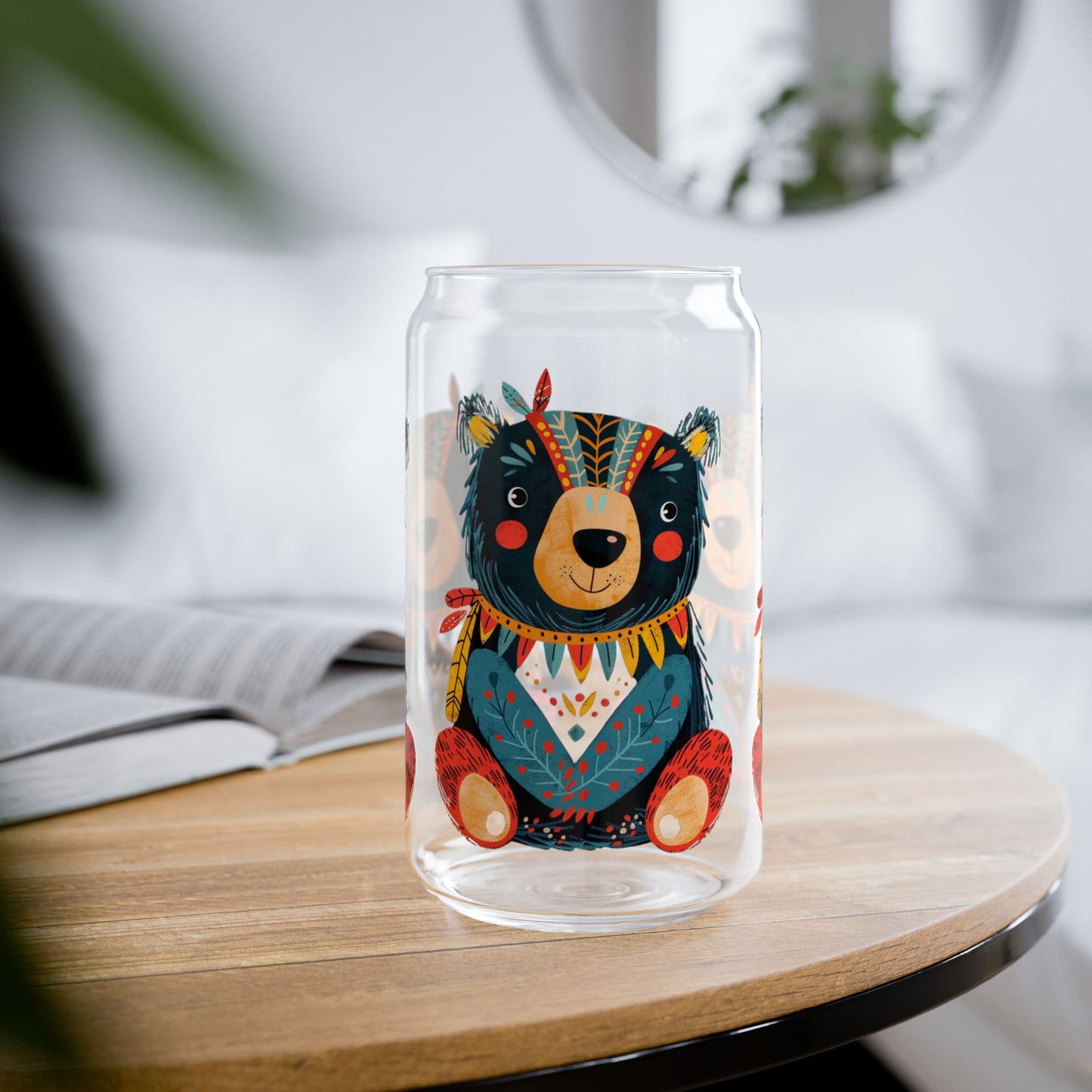 Baby Bear Sipper Glass Tumbler, 16 oz - Sip with a Bear-y Cute Companion! From our Bear Family Collection.