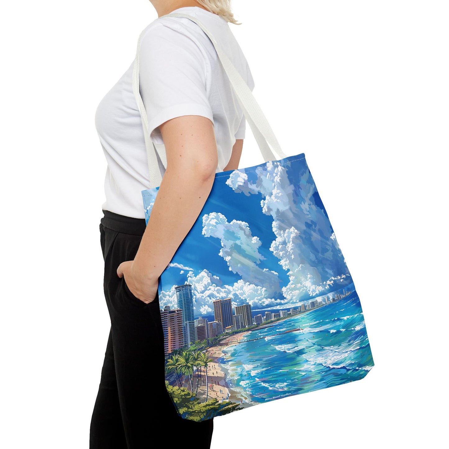 Waikiki Beach Tote Bag - Carry a Slice of Hawaiian Paradise Wherever You Go! Available in 3 sizes.