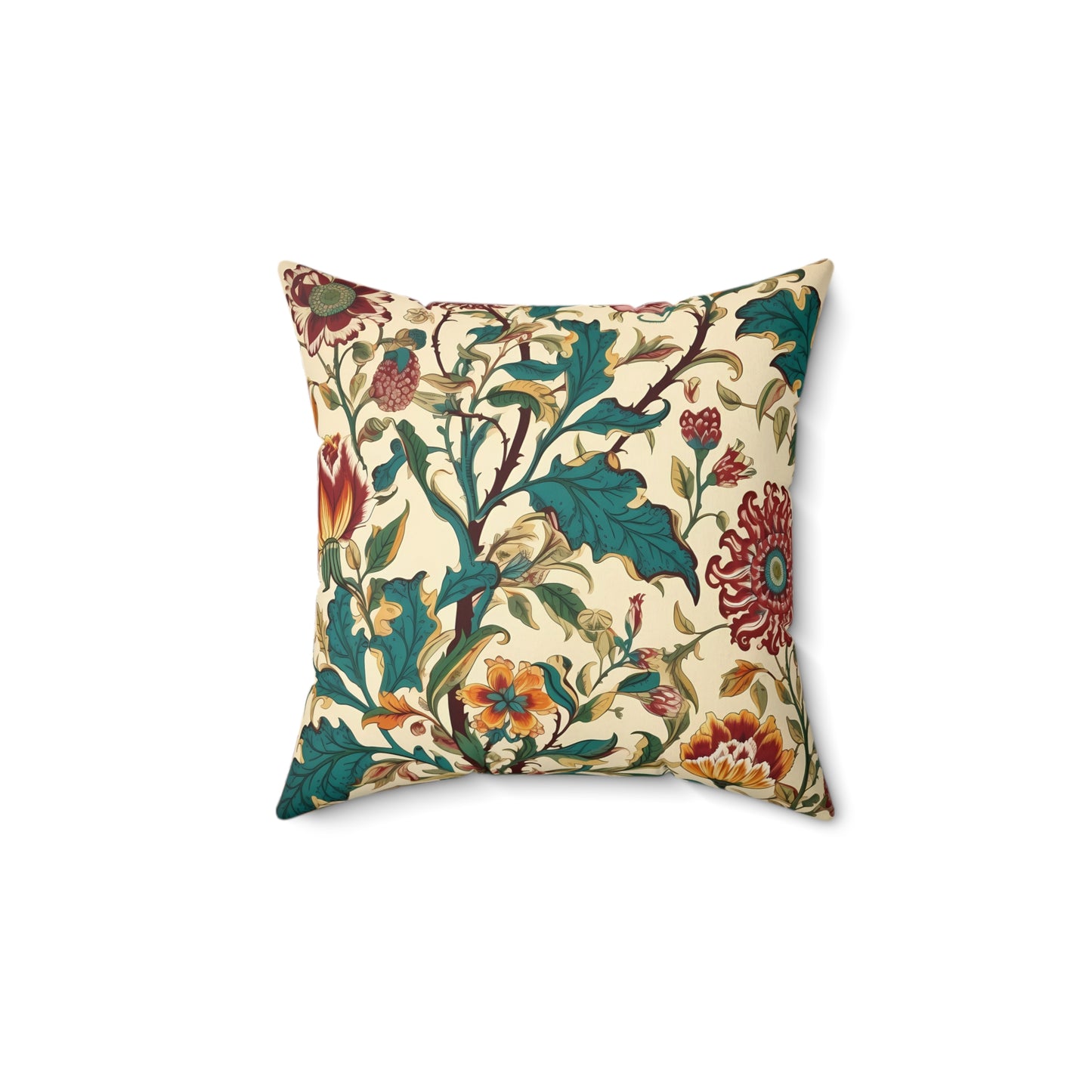 Baroque Fall Floral Tapestry Square Throw Pillow - Spun Polyester - Double-Sided Print - Concealed Zipper - Available in 4 sizes.