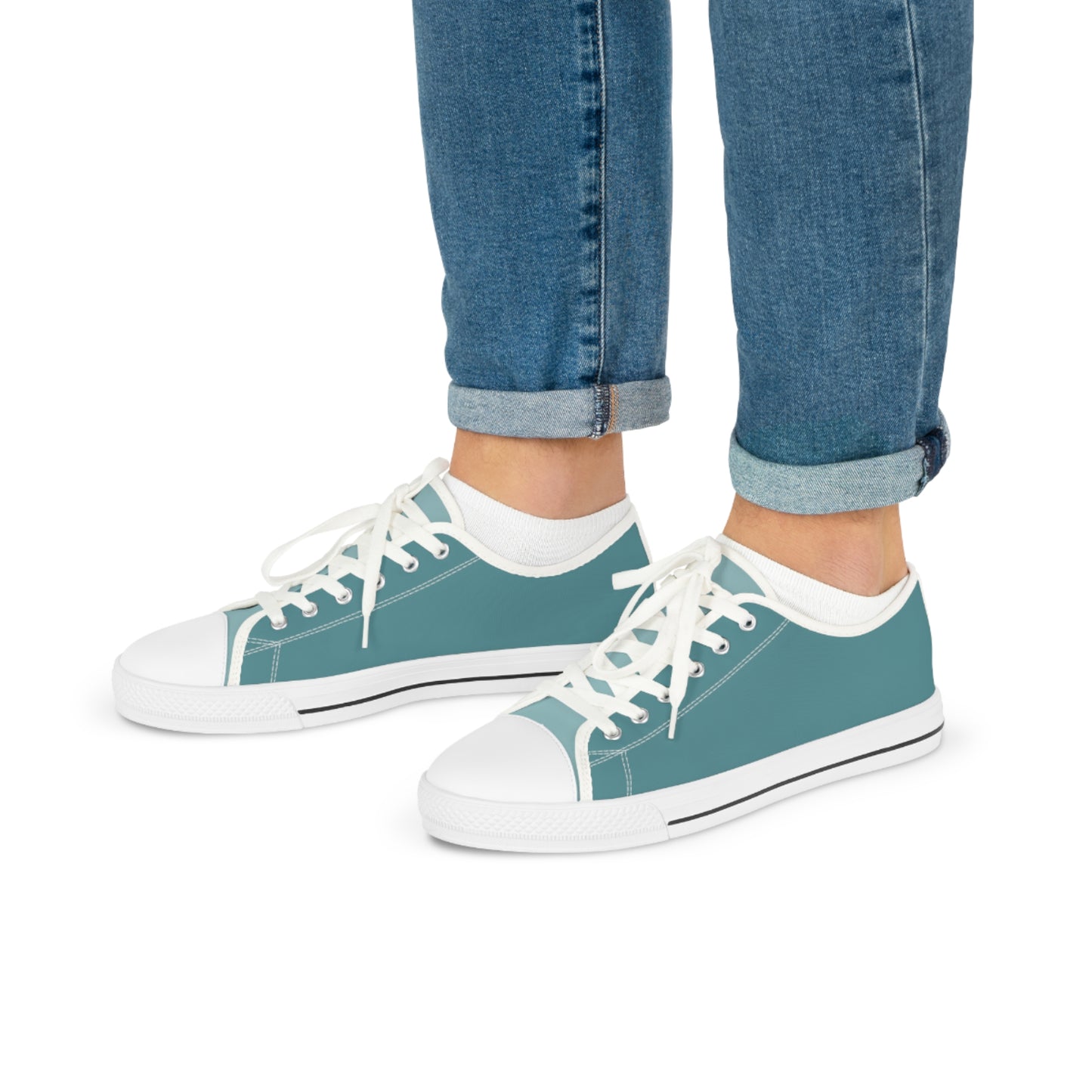Arctic Ocean Men's Two-Tone Low Top Sneakers - Step into the Arctic – Where Modern Minimalism Meets Cool Elegance!