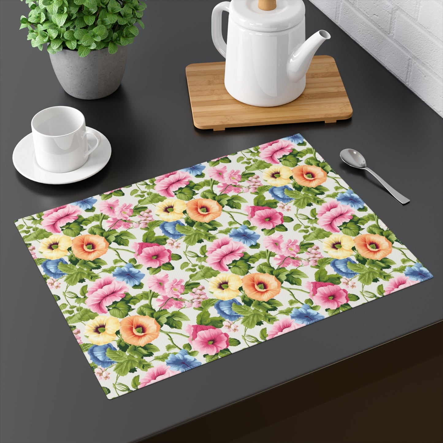 Pastel Garden Elegance Placemat - Embrace Feminine grace with Pastel Garden Elegance! Cotton Twill - 18" x 14"