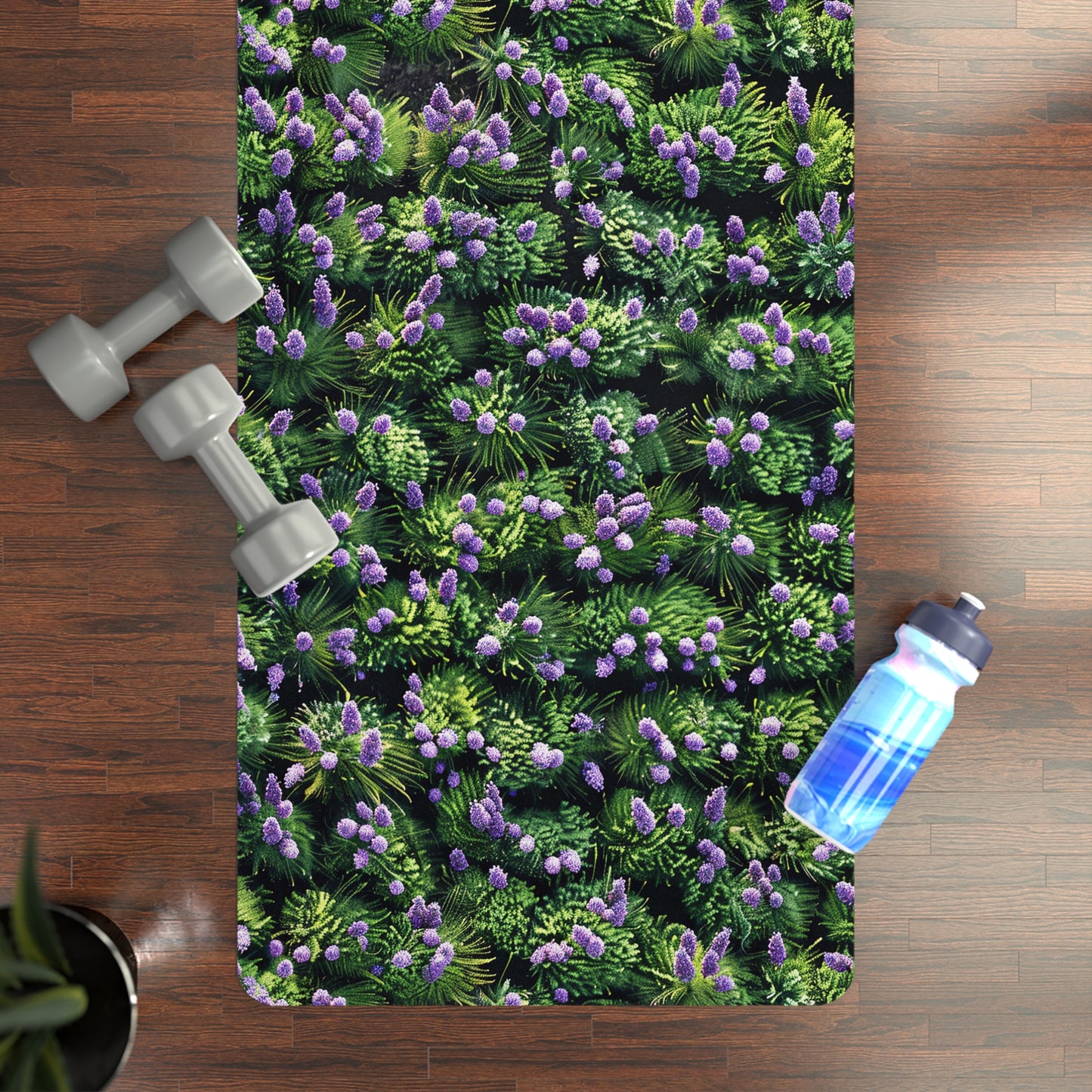 Lavender Dreamscape Rubber Yoga Mat - Find Your Zen Among the Lavender Fields!