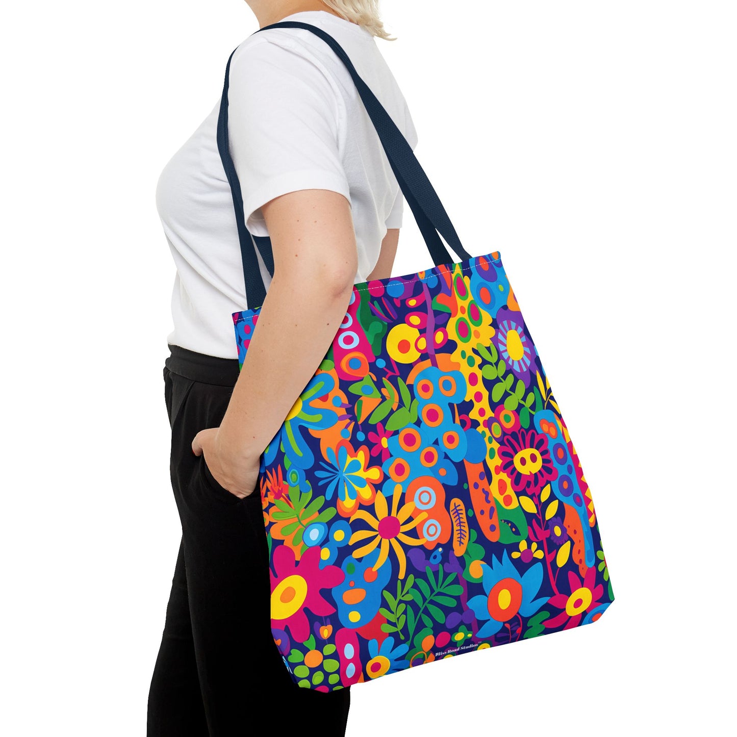 Groovy Garden Tote Bag - Bring Retro Vibes to Life with Every Step! Available in 3 sizes.