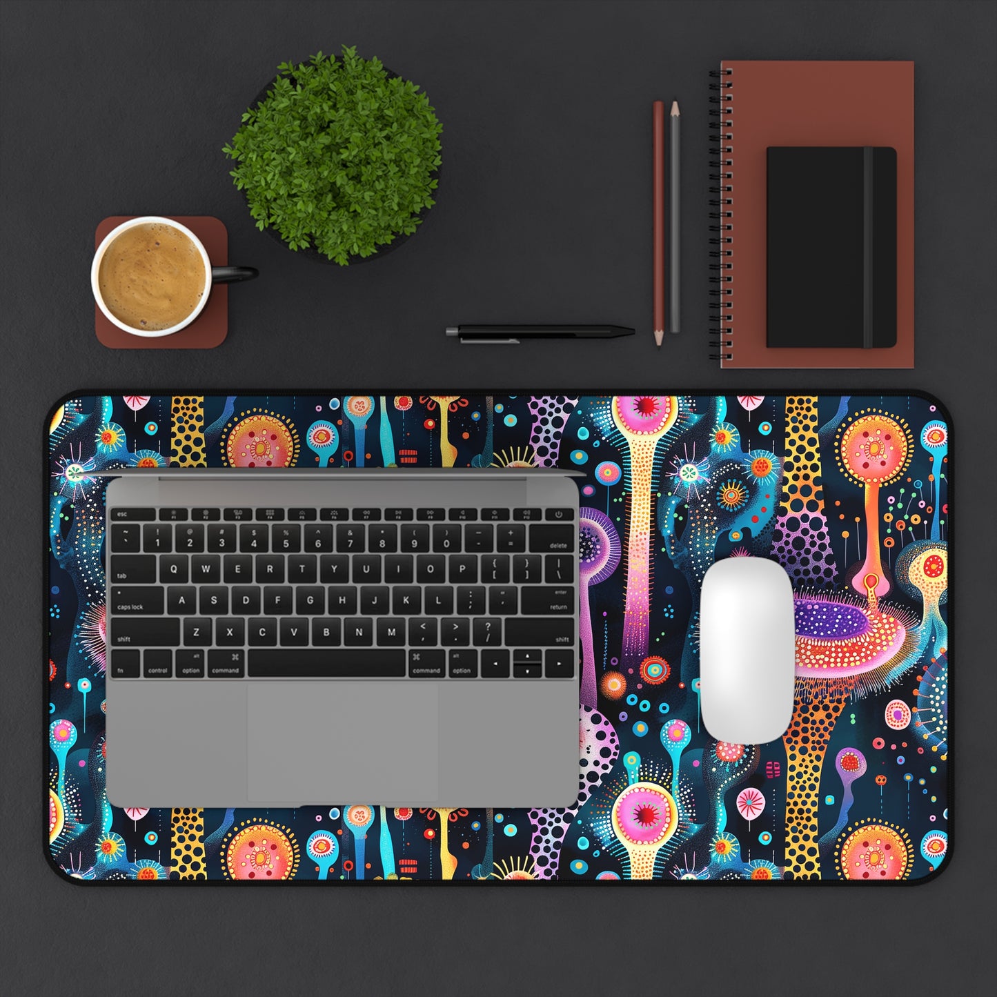 Surreal Seascape Forest Desk Mat (Desk Pad) - Step into a Futuristic Dreamscape! Available in 3 sizes.