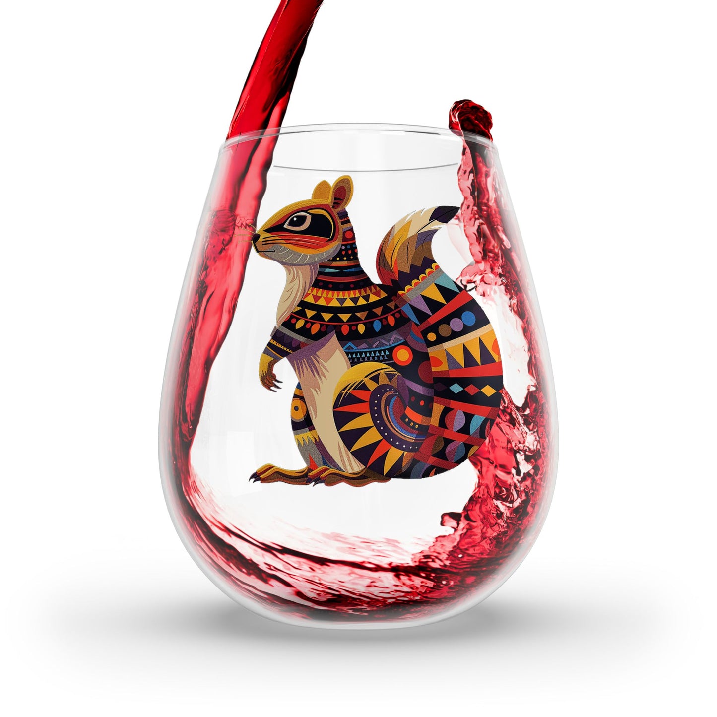 Autumn Squirrel Spirit Stemless Wine Glass - 11.75 oz - Sip with the Charm of the Forest! From our Spirit of the Wild Collection.