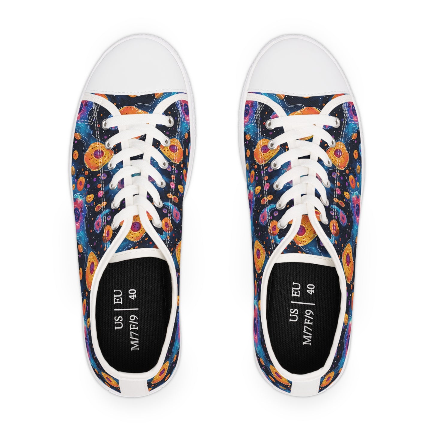 Birth of Celestial Life Ladies' Low Top Sneakers - Step Into the Stars – Where Every Step is a Celestial Adventure!