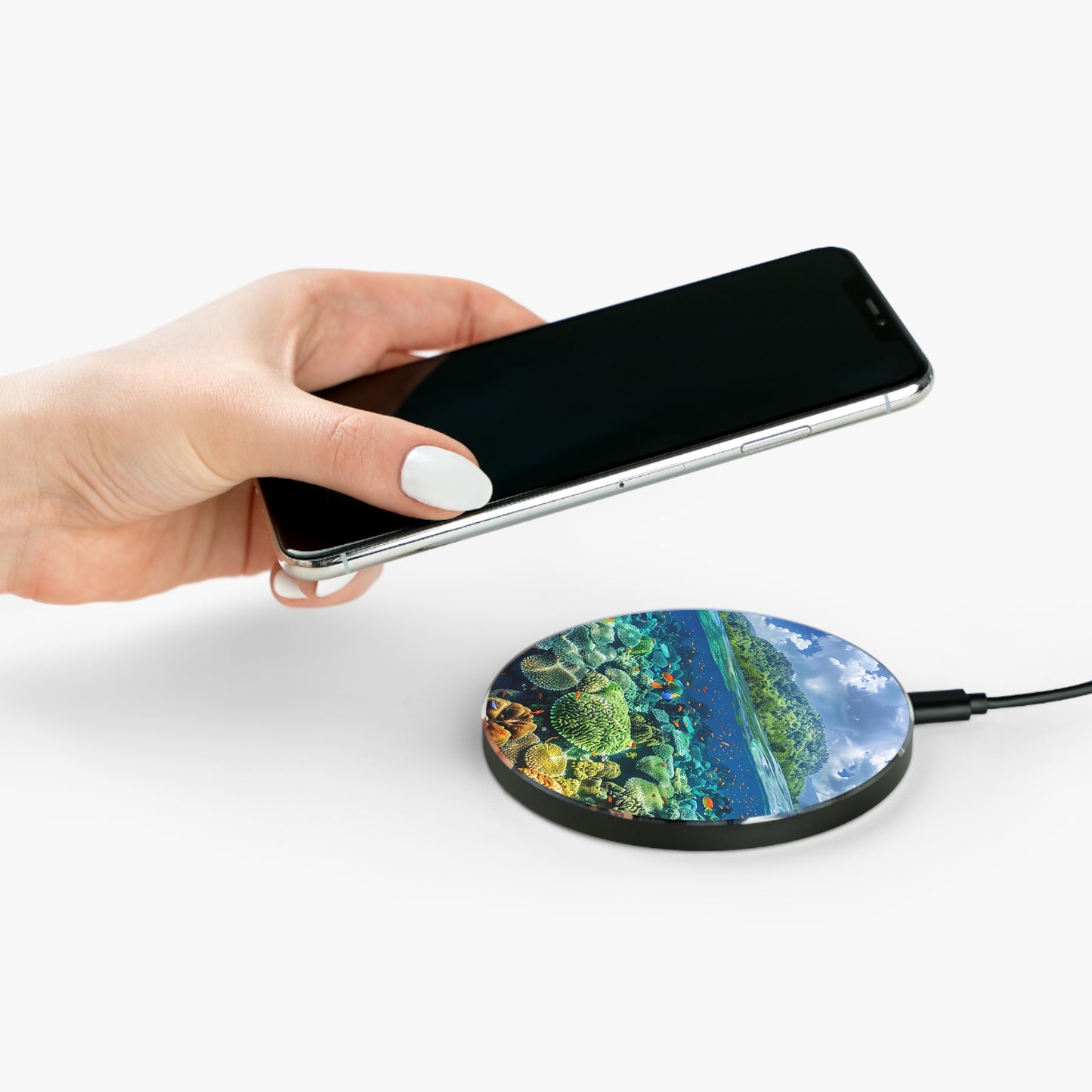 Coral Reef Dreamscape Wireless Charger - Dive into Power with a Coral Reef Dreamscape!