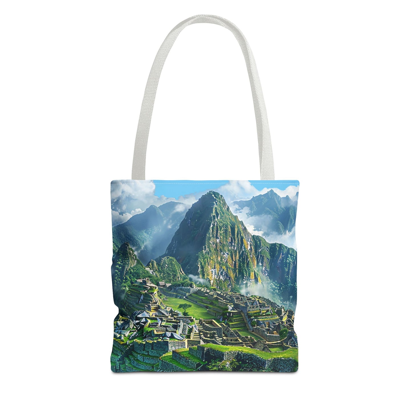 Machu Picchu Misty Peaks Tote Bag - Let the Mists of the Peruvian Andes Mountain Inspire Your Travels. Available in 3 sizes.