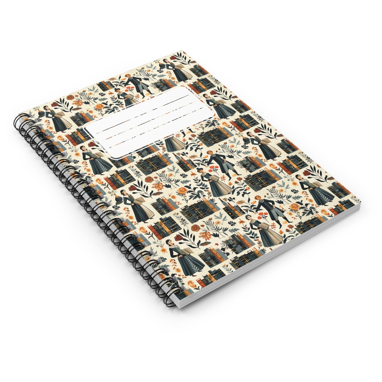 Shakespearean Charm Chic Spiral Notebook - Ruled Line - Write Your Story in Timeless Elegance – Inspired by the World of Shakespeare!