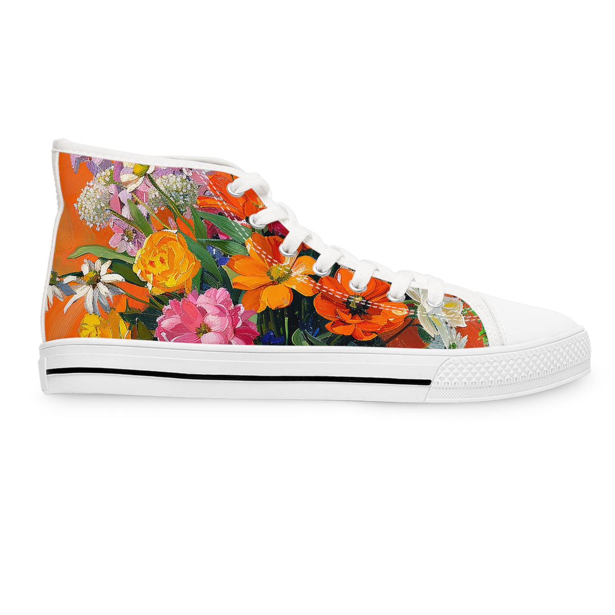Blossom Blaze Ladies' High Top Sneakers - Flourish in Every Step!