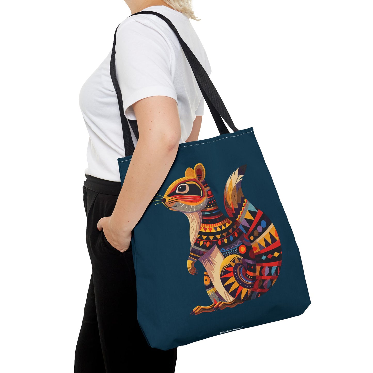 Autumn Squirrel Tote Bag - Wild Whimsy with a Tribal Twist! From our Spirit of the Wild Collection. Available in 3 sizes.