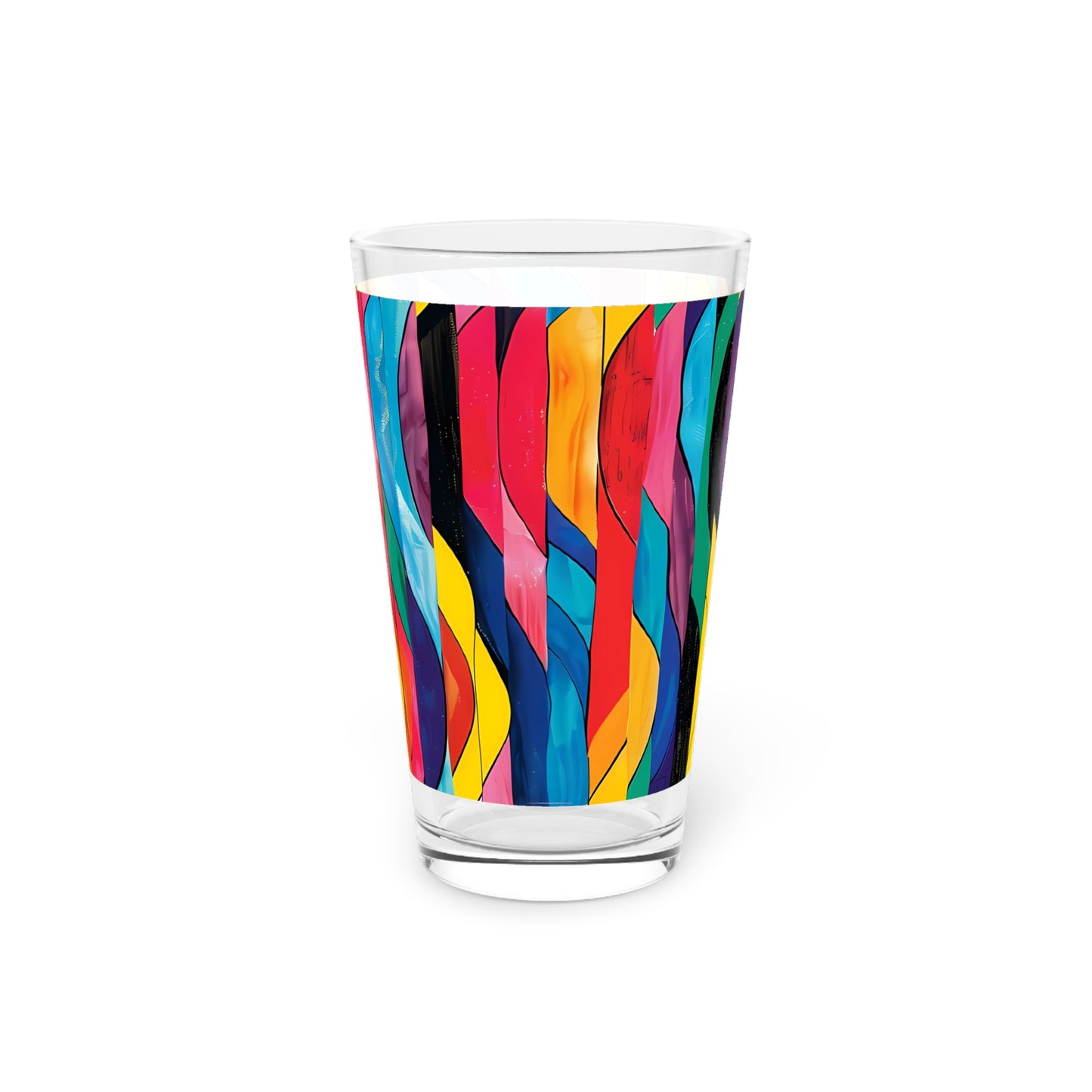 Retro Ripples Pint Glass - 16 oz - Sip Back and Ride the Wave of Style!