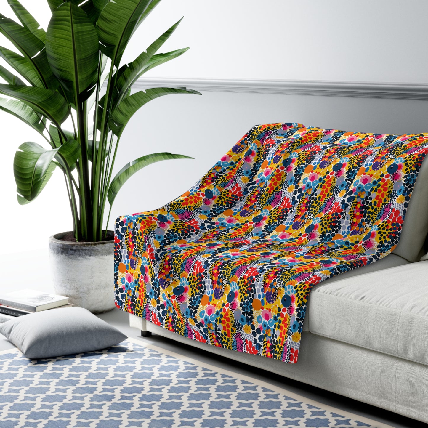 ColorSplash Pop Sherpa Fleece Blanket - Wrap Yourself in a Burst of ARt - ColorSplash Pop Sherpa Fleece! Available in 2 sizes.
