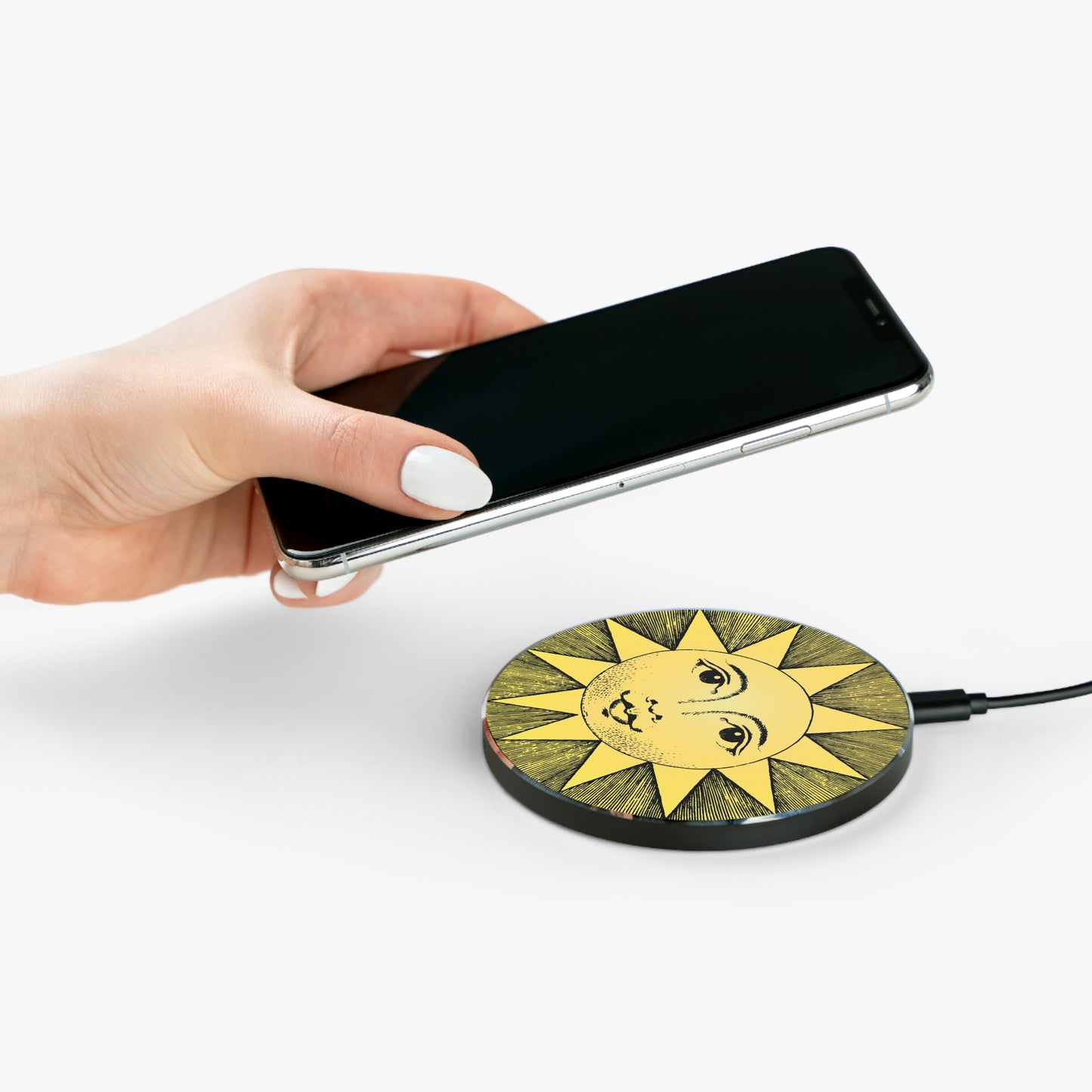 Vintage Sun Wireless Charger - Illuminate Your Space with Vintage Radiance!