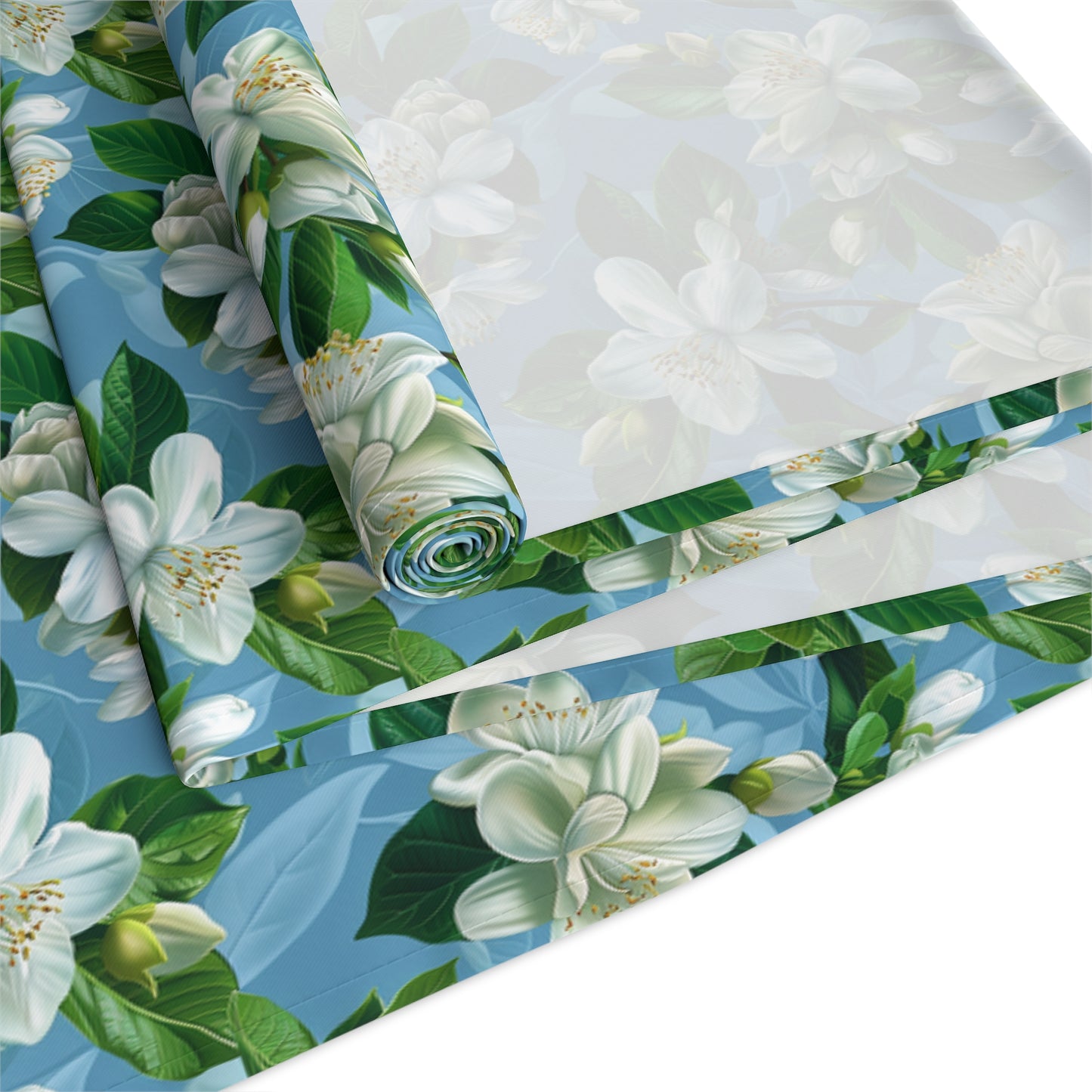Jasmine Whisper Table Runner - Set Your Table in Tranquil Elegance! Available in 2 sizes.