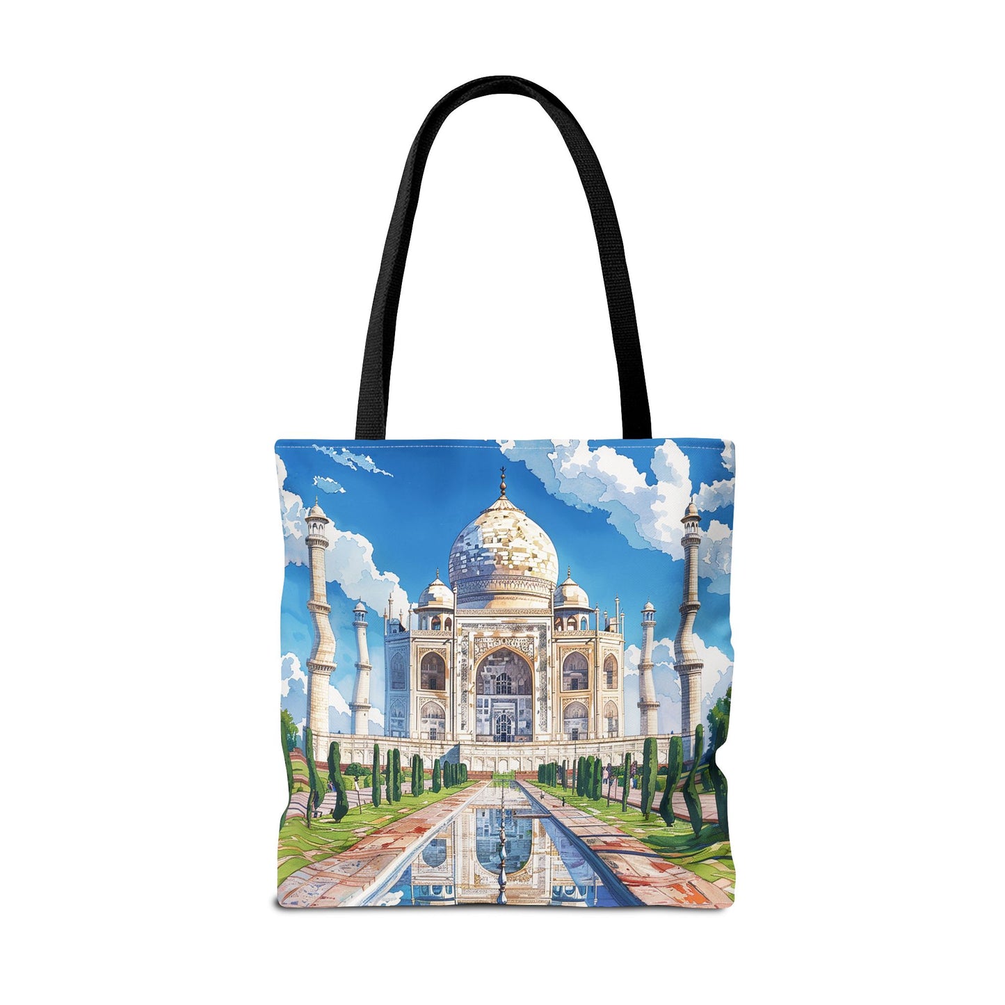 Taj Mahal Reflection Tote Bag - Carry the Splendor of the Taj Wherever You Go! Available in 3 sizes.