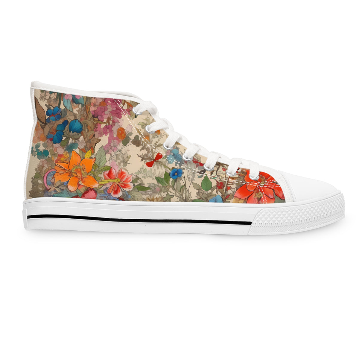Autumn Harmony Ladies' High Top Sneakers - Fall in Love with Every Step – A Bloom of Autumn's Warmth at Your Feet!