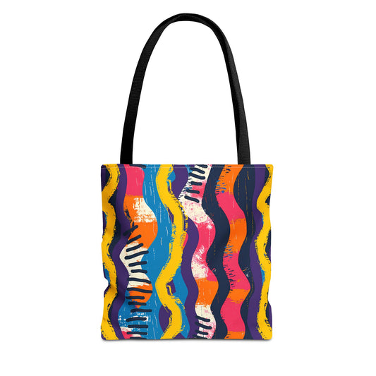 Waveform Vibes Tote Bag - Ride the Waves of Modern Art Everywhere You Go! Available in 3 sizes.