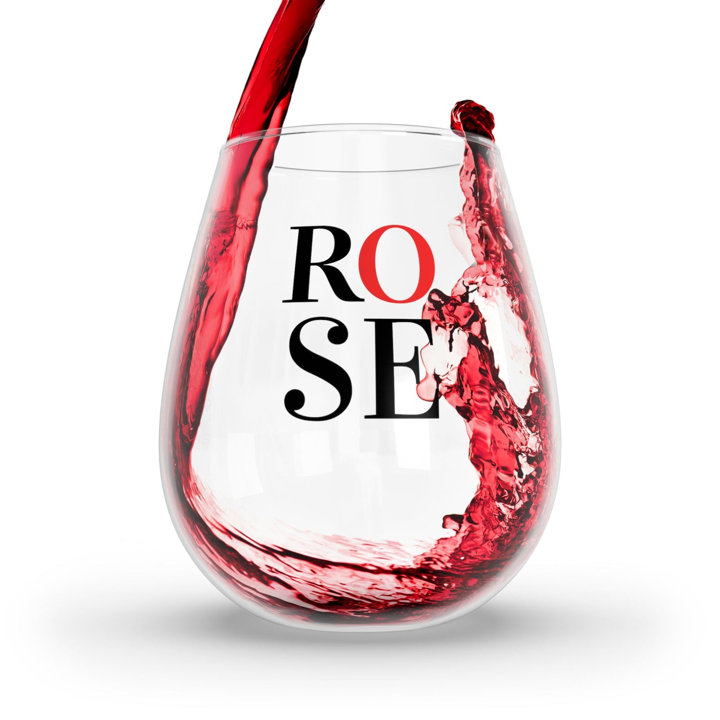 R O S E Stemless Wine Glass - 11.75 oz - Sip in Bold Elegance with a Rosé Twist! From our Four-Letter Vine Collection.