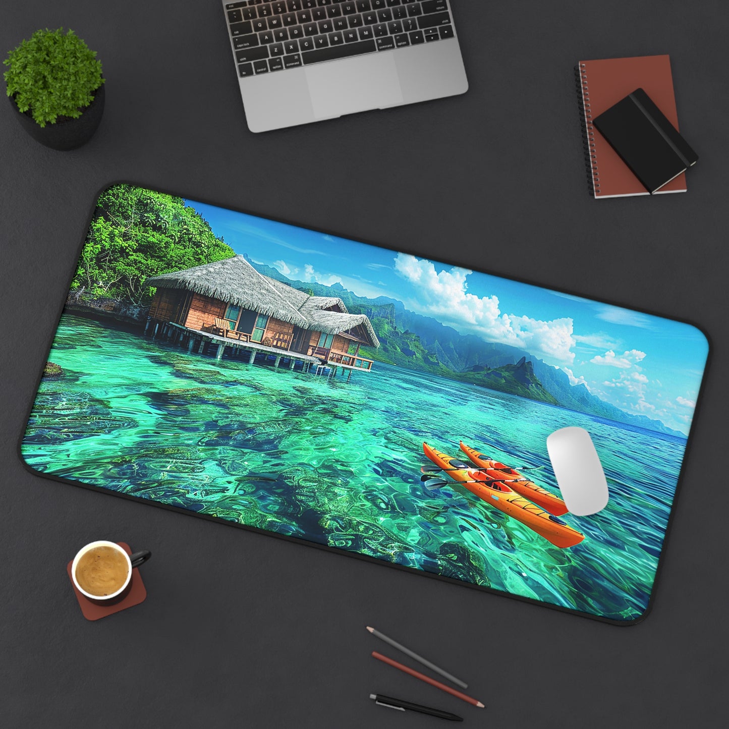 Tropical Serenity Desk Mat (Desk Pad) - Escape to Paradise with Every Task! Available in 3 sizes.