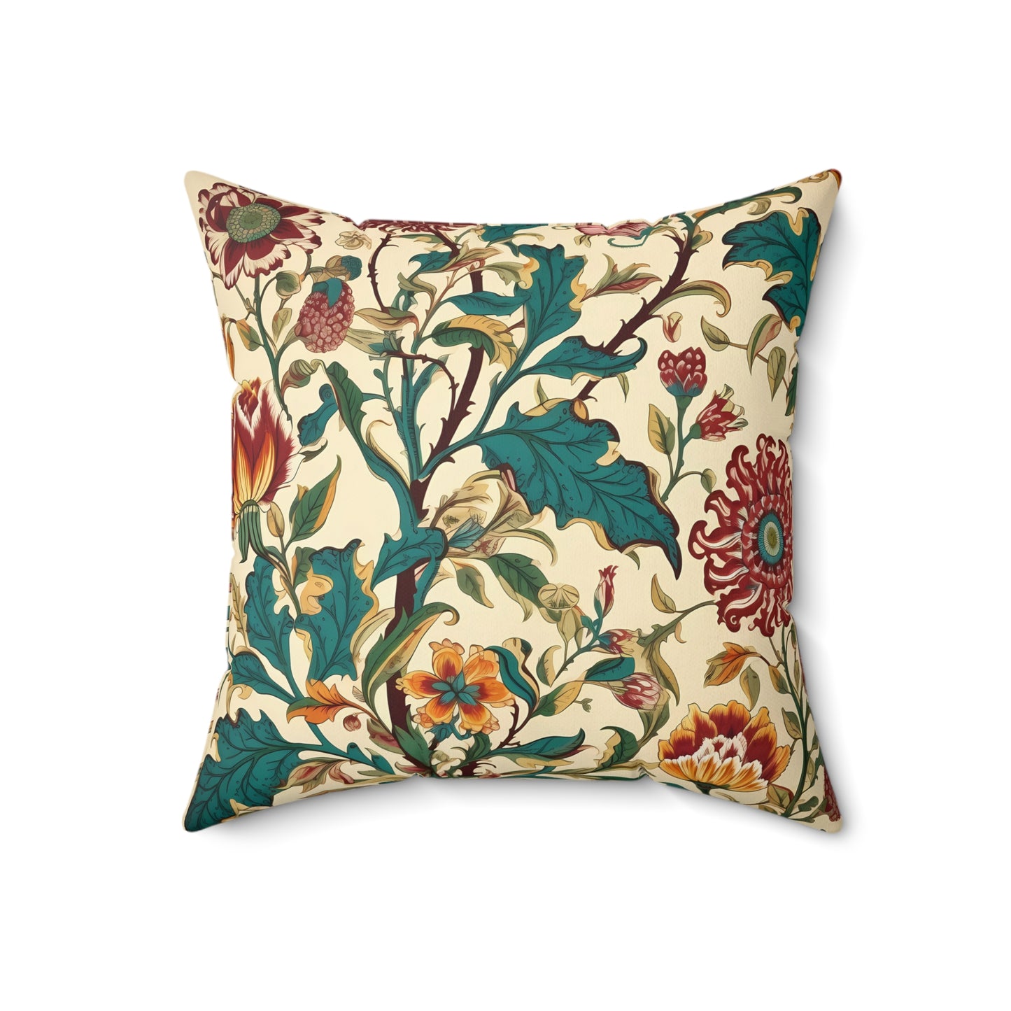 Baroque Fall Floral Tapestry Square Throw Pillow - Spun Polyester - Double-Sided Print - Concealed Zipper - Available in 4 sizes.