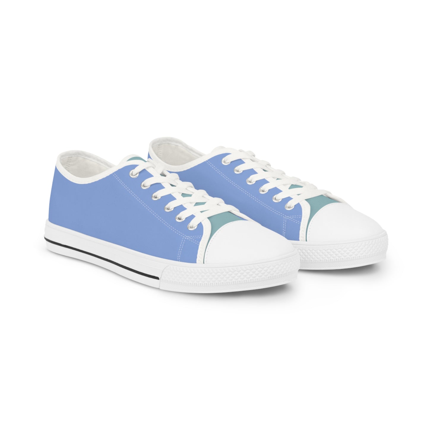 Turquoise Breeze Men's Two-Tone Low Top Sneakers - Step Into Calm – Where Cool Blues Meet Effortless Elegance!