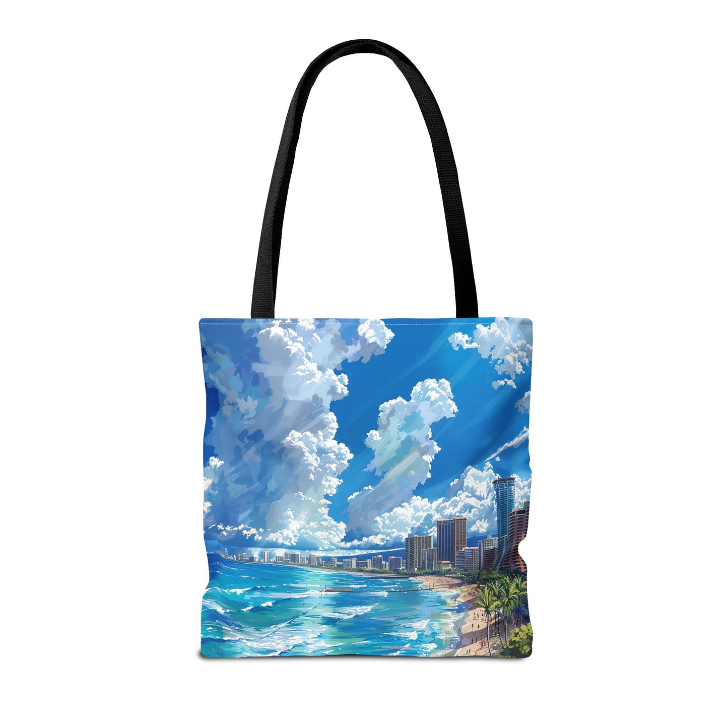 Waikiki Beach Tote Bag - Carry a Slice of Hawaiian Paradise Wherever You Go! Available in 3 sizes.