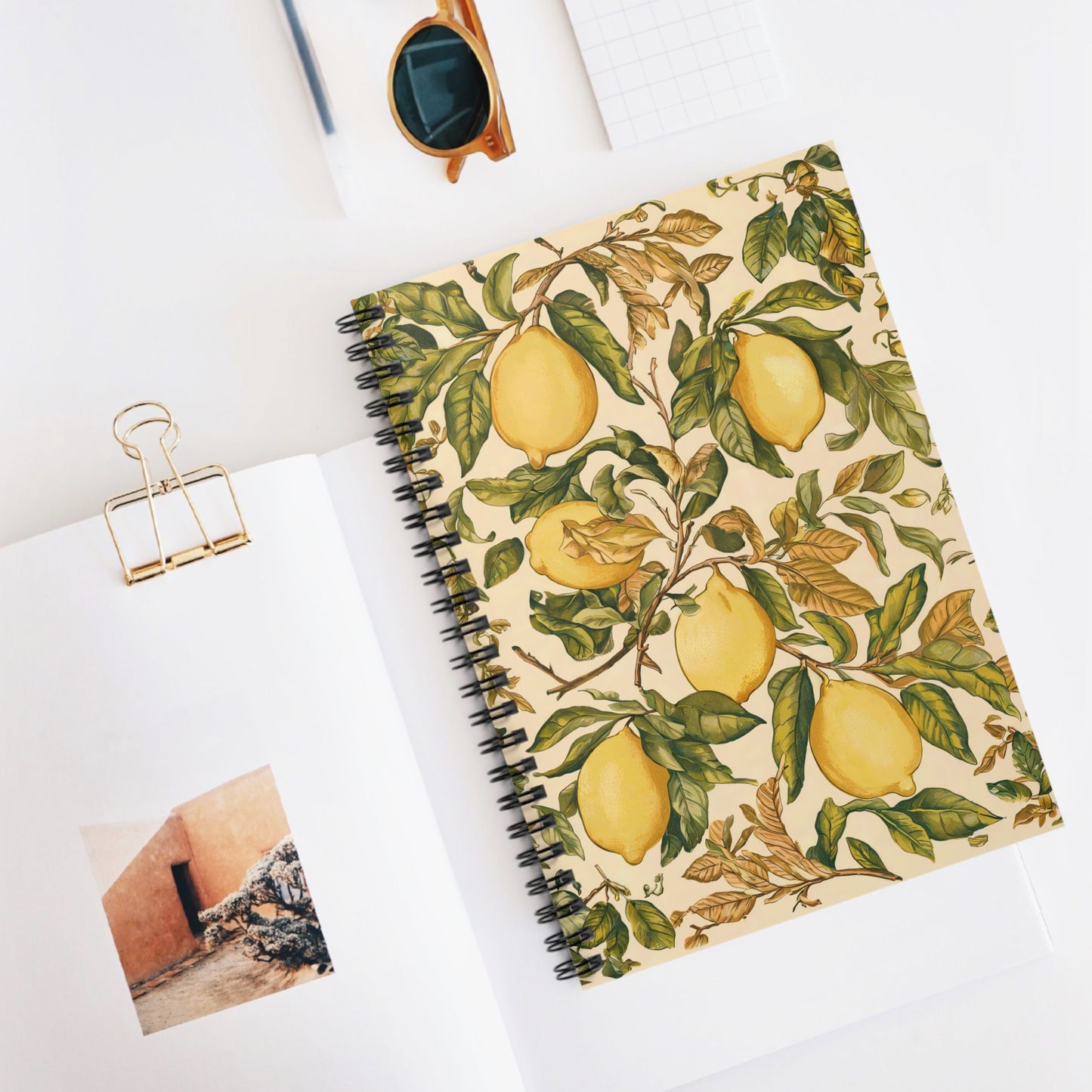Botanical Lemons Chic Spiral Notebook - Ruled Line - For Those Who Write with Flair!